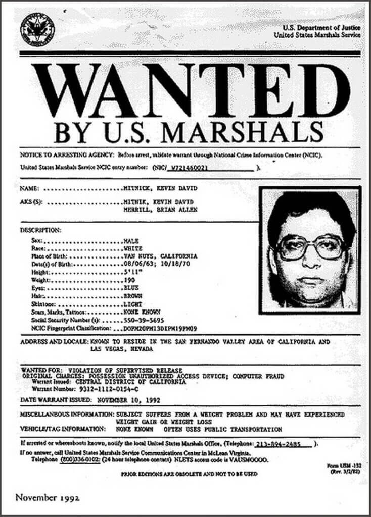 Kevin Mitnick Wanted FBI