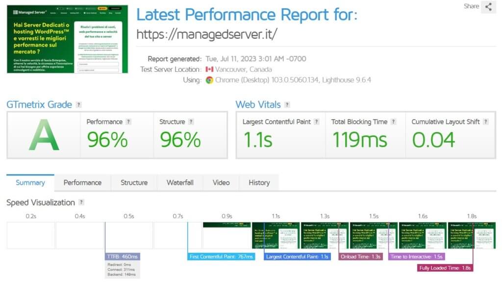 Site Speed ​​Managed Server SRL