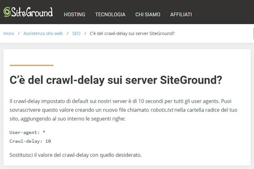 Crawl Delay Siteground