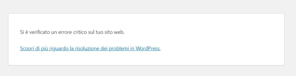 Erreur critique WordPress