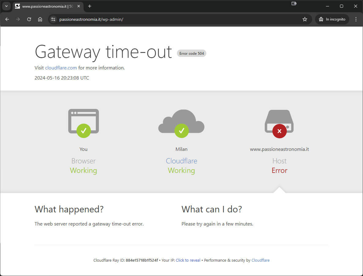 CloudFlare-Gateway-Timeout