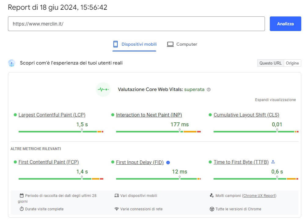 Core-Web-Vitals-Merclin-before-migration