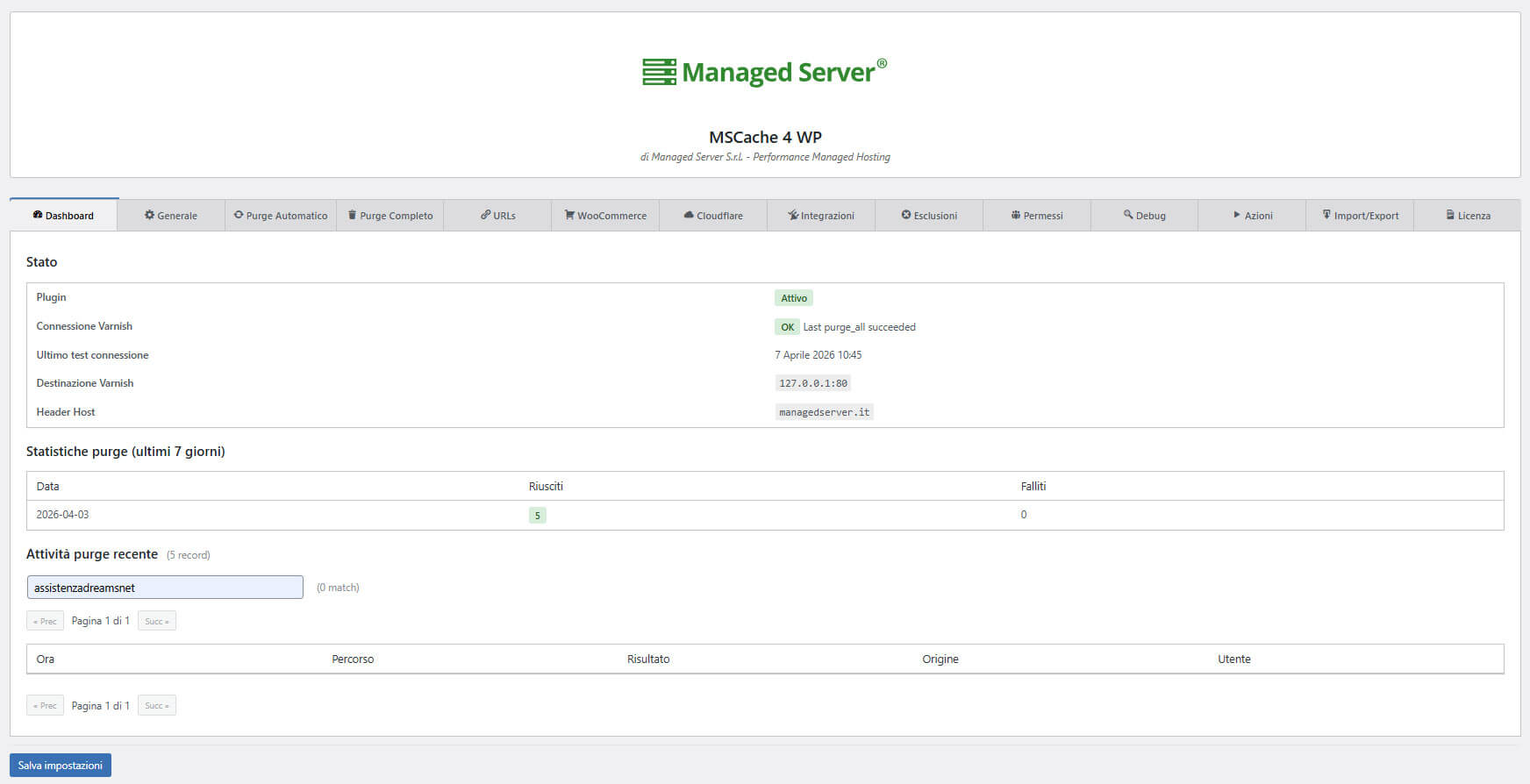 MSCache-4-WordPress-Dashboard